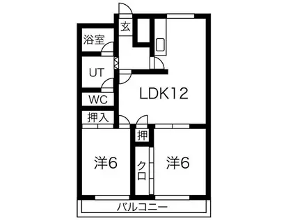 アマビーレ新木曽川(2LDK/6階)の間取り写真