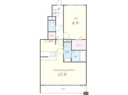 パストラルベル(1LDK/1階)の間取り写真