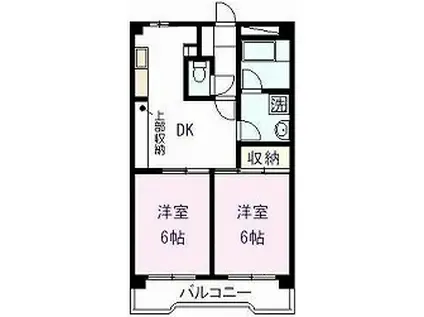パレス烏山(2DK/1階)の間取り写真