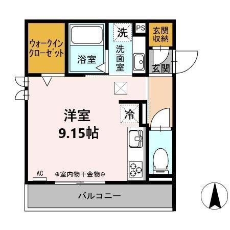 CASA PRIMERA(ワンルーム/1階)の間取り写真