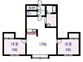 デンファレ(2LDK/2階)の間取り写真