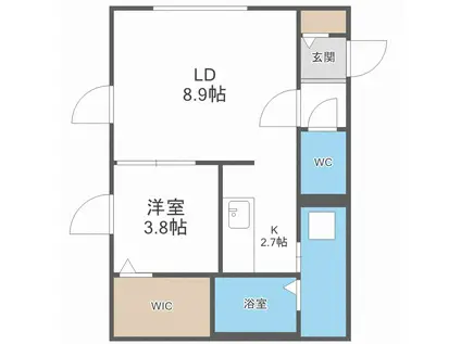 RICHARD(1LDK/2階)の間取り写真