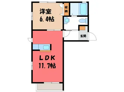 グラン・フォンテーヌIIB(1LDK/2階)の間取り写真