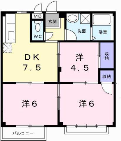 エルダー佐々木(3DK/2階)の間取り写真