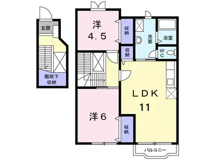 メゾンMSB(2LDK/2階)の間取り写真
