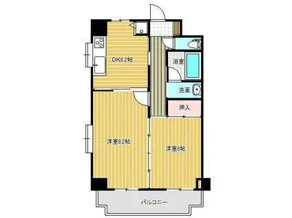 マンソン デ ビジェール(2DK/4階)の間取り写真