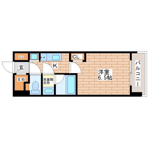LA DOUCEUR北巽(1K/13階)の間取り写真