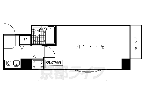 ジョイテル西院(1K/2階)の間取り写真