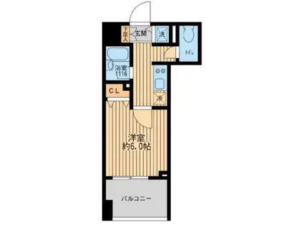 クリオ戸越銀座壱番館(1K/9階)の間取り写真