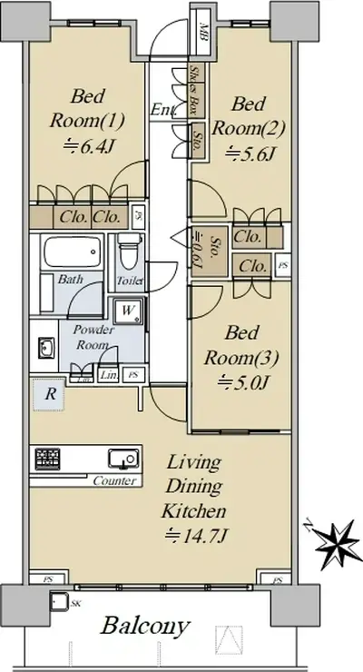 ブランズシティ久が原 7階階 間取り
