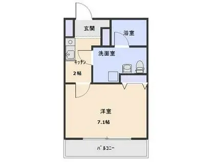AMBER HOUSE JINGU 2026.2.28管理切り替え予(1K/7階)の間取り写真