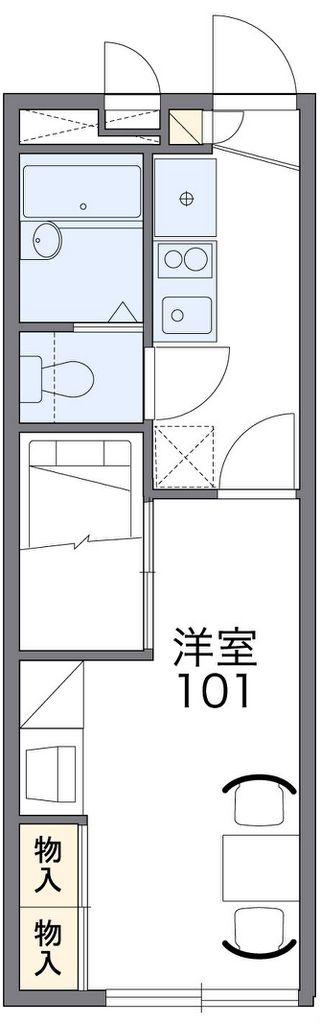 レオパレスIZM III(1K/1階)の間取り写真