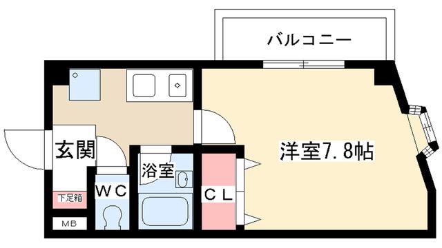 リバティハウス(1K/2階)の間取り写真
