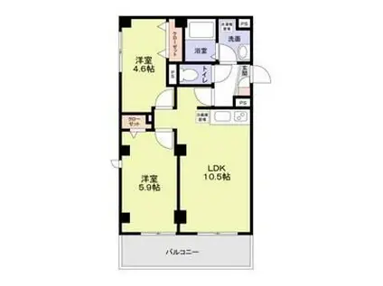 LAPIN湘南(2LDK/1階)の間取り写真