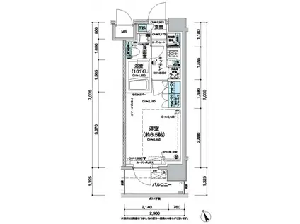 レジディア蒲田V(1K/2階)の間取り写真
