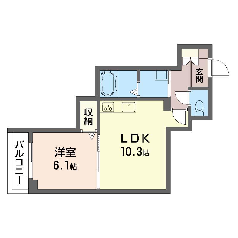 グランシャリオ東菅野(1LDK/2階)の間取り写真