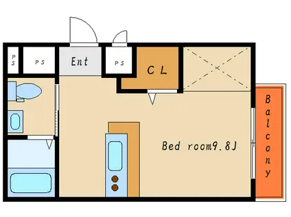 アリスコート上ノ丸(ワンルーム/3階)の間取り写真