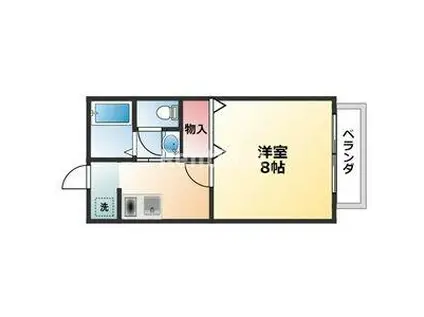 サンフレンズ木曽II(1K/1階)の間取り写真