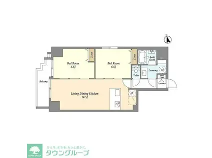 ネオアーバンレジデンス駒込(2LDK/5階)の間取り写真