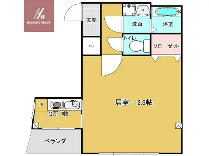 ショージタナカハイツ(1K/2階)の間取り写真