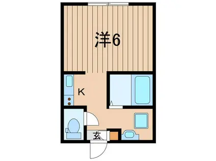 クレストコート上渋佐II(ワンルーム/2階)の間取り写真