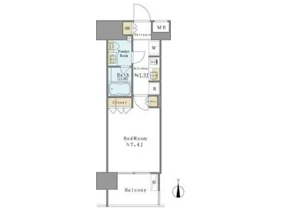 BRILLIA IST清澄白河(1K/10階)の間取り写真