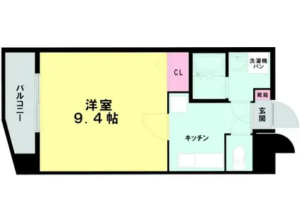 ニュー水前寺(1K/4階)の間取り写真