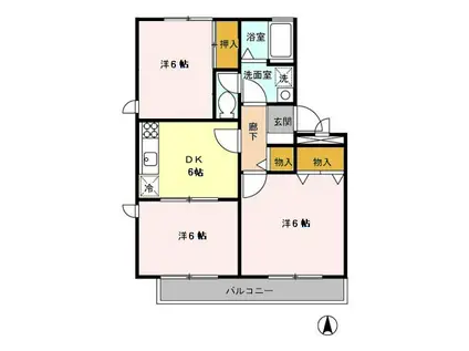 シンヤハンズ(3DK/3階)の間取り写真