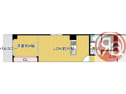 RAFFINE大阪九条(1LDK/1階)の間取り写真