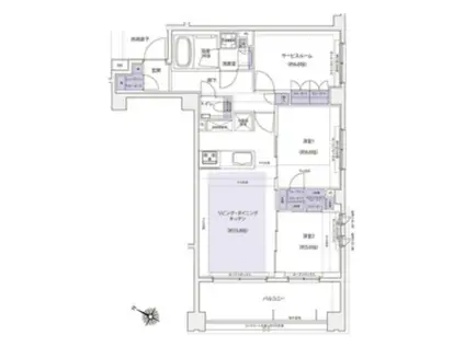 ケーディーエックスレジデンス横濱紅葉坂(2SLDK/6階)の間取り写真