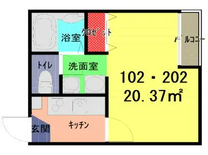 アーク・ヴィラ谷塚(1K/1階)の間取り写真