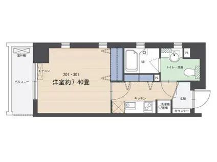 GLORIOUS GARDEN(1K/3階)の間取り写真