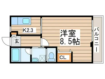 東武伊勢崎線 新田駅(埼玉) 徒歩10分 3階建 築41年(1K/3階)の間取り写真