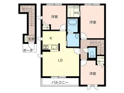パルテール加古川(3LDK/2階)の間取り写真