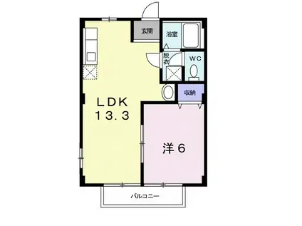 グリーンハイツカワムラ(1LDK/1階)の間取り写真