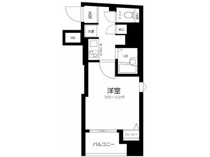 エスコート東大前(1K/4階)の間取り写真