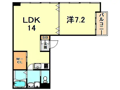グラン・シーマ(1LDK/9階)の間取り写真