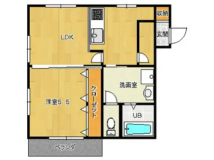 フラッツ千葉(1LDK/4階)の間取り写真