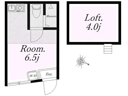 ユナイト追浜ビセンテモレーノ(ワンルーム/2階)の間取り写真