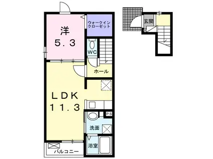 プレジオスIII(1LDK/2階)の間取り写真