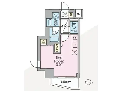 HY S MINOWA II(ワンルーム/2階)の間取り写真