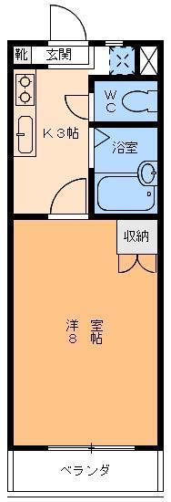 TSヴィラ(1K/4階)の間取り写真
