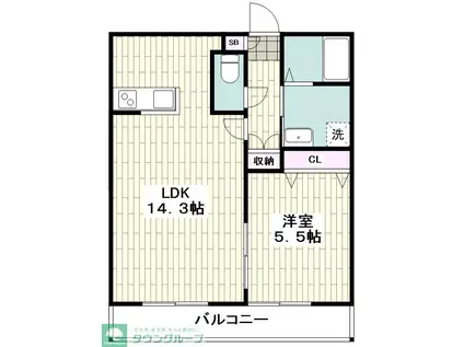 シエルメゾン保土ヶ谷(1LDK/1階)の間取り写真