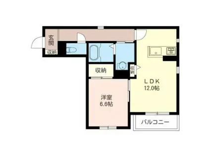 OLD TREE 2ND(1LDK/2階)の間取り写真