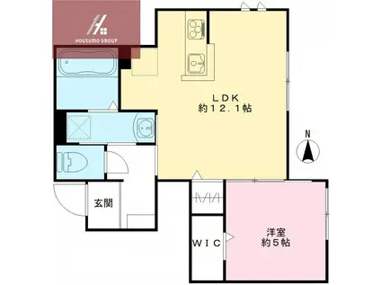 ヴィラ・クレール(1LDK/1階)の間取り写真