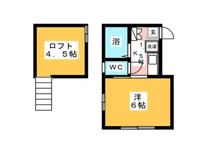 ルミエールTK(1K/1階)の間取り写真