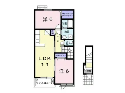フォレスタ橋本 I(2LDK/2階)の間取り写真