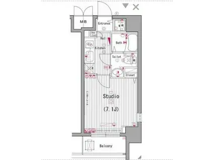 ガーラ横濱南(1K/10階)の間取り写真