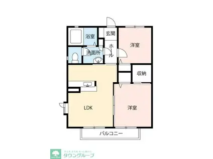 カーサ馬橋C(2LDK/2階)の間取り写真