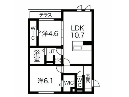 グリーヴィラ柱曙(2LDK/1階)の間取り写真